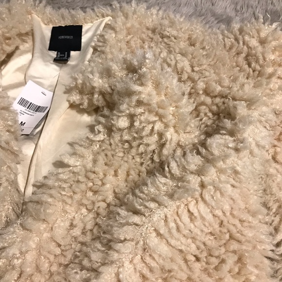 Forever 21 Cream Fuzzy Jacket - Picture 5 of 7